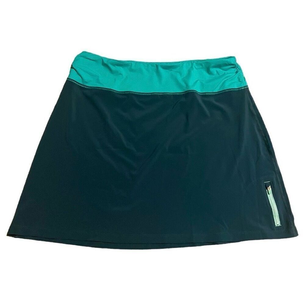 Title Nine Nimblene Skirt Size Large Teal Stretch Pull On Active Sport Quick Dry
